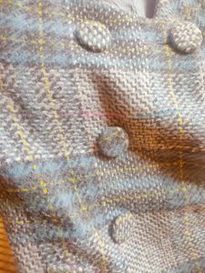 grey check pattern coat