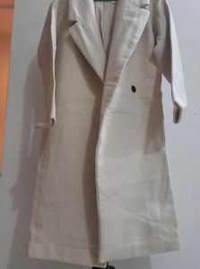 Subtle Long Off White Over Coat