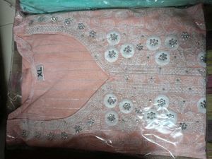 Floral Embroidered Fabric - Light Blue