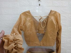 Khaki Full Sleeves Lehenga Choli