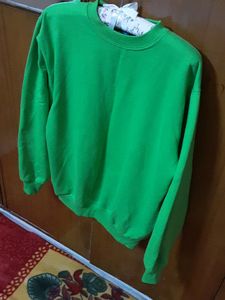 Neon Green Colour Sweatshirt For Girls And Women
