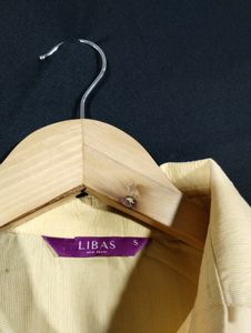 Libas Light Yellow Collar Neck Kurti (Women)