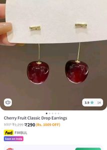 Cherry fruit classic drop earrings
