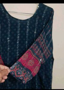 Teal Sequin Kurti multicolour 2xl kurta