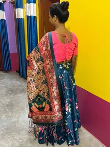 SATIN DIGITAL PRINT LAHENGA