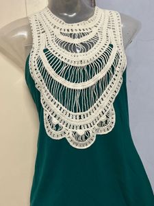 Chochet Green Designer Top