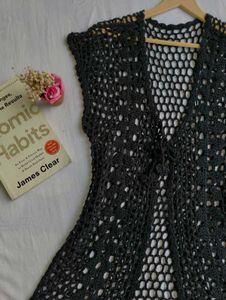 Crochet Knit Shrug with front knot