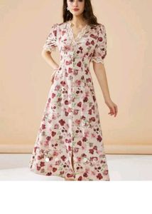 Lace Trimmed A Line Dress