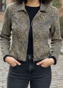 Animal Print Zip-Up Jacket