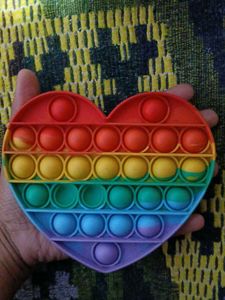 Rainbow Heart Pop It Toy