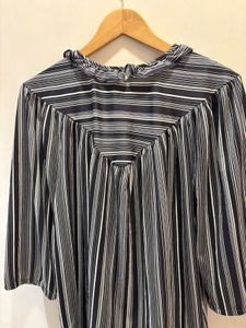 Beautiful Striped Ruffle Neck Top