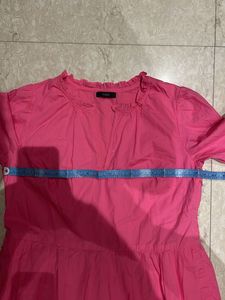 Pink Ruffle Hem Dress