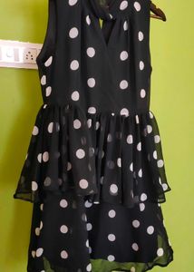 Polka Dots Flared Dress New With Tags