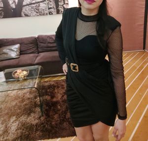 Very Elegant Black Drape Party Dress
