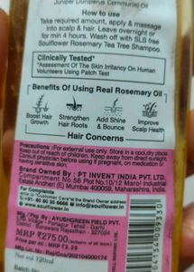 Soulflower Rosemary Lavender Hair Oil