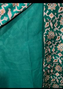Branded Green-Golden Printed Stylish Dress