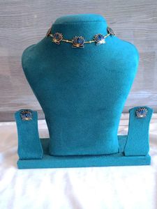 Lotus Meenakari Necklace Set