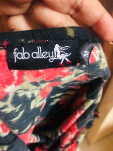 Black Floral Mid Length Skirt Upto Knee