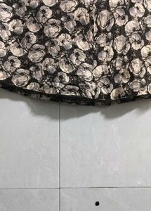 Cute Cream Printed Skirt