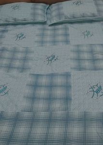 Blue Plaid Bedsheet Set
