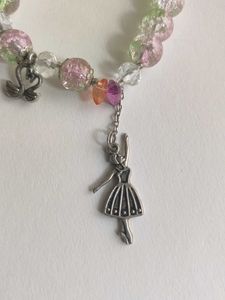 Handmade Ballerina Charm Beaded Bracelet