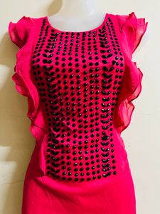 Korean Baby Pink Designer One Piece💝