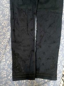 Black Chikankari Leggings/Pants