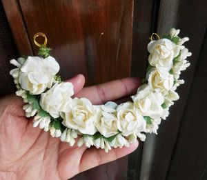 White Rose Hair Bun Accessory
