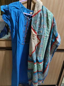 Blue Kurta Set & Dupatta