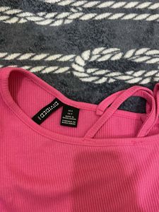 Pink Off-Shoulder Crop Top