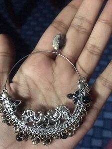 Peacock Design Hoop Earrings