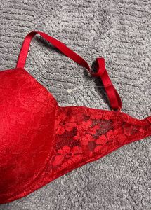 Red Lace Push-Up Bra
