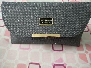 Woven Clutch with Gold Chain