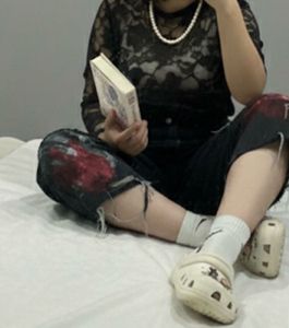 🖤Trendy Distressed Handprint Jorts