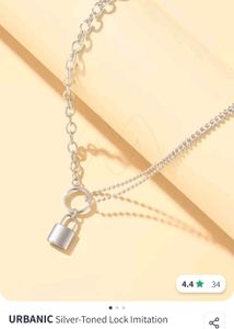URBANIC silver lock necklace chain y2k grunge