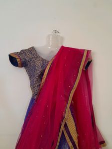 Elegant Blue &amp; Pink Lehenga Choli Set