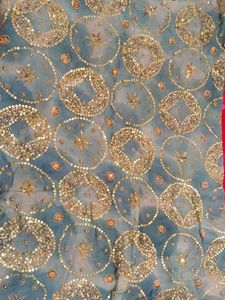 embroidered heavy work saree