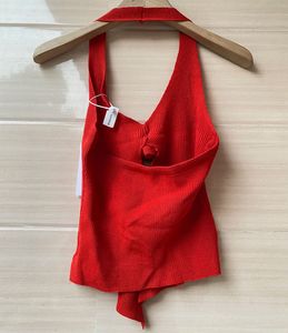 🍓✨Savana Red Halter Knit Top
