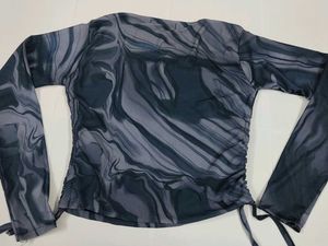 Stylish Marble Print mesh Top zara dupe