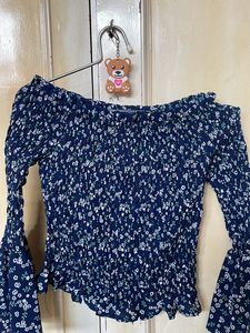 Navy Blue Colour Off Shoulder Top