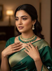 Emerald Kundan Choker Set