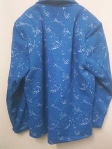 Blue Patterned Casual Blazer