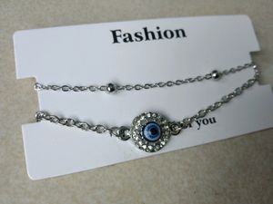 Double Chain Evil Eye Bracelet