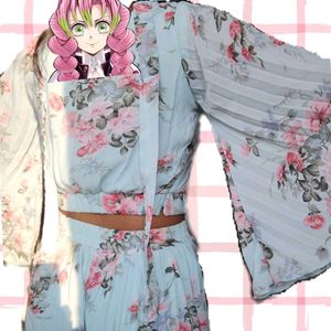 Floral Two-Piece ,jump suit Set👠❤️‍🔥