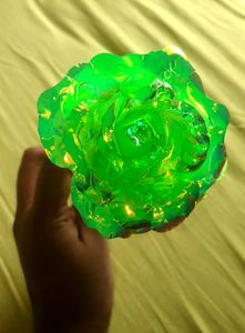Fluorescent Green Rose With Golden Highlights.