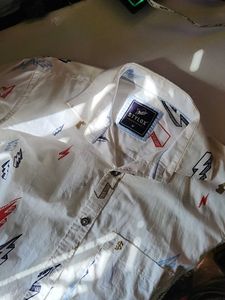 White Shirt With Small Patterns