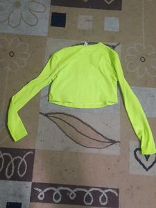 Neon Green Butterfly Crop Top Size - Small