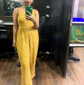 Yellow Floral Print Jumpsuit