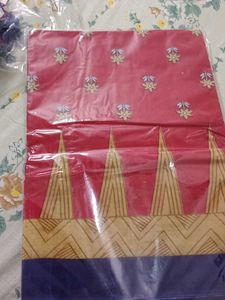 Pure Cotton Saree With Blouse Stitch..Puja Offer