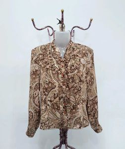 Vintage Paisley Ruffle Blouse